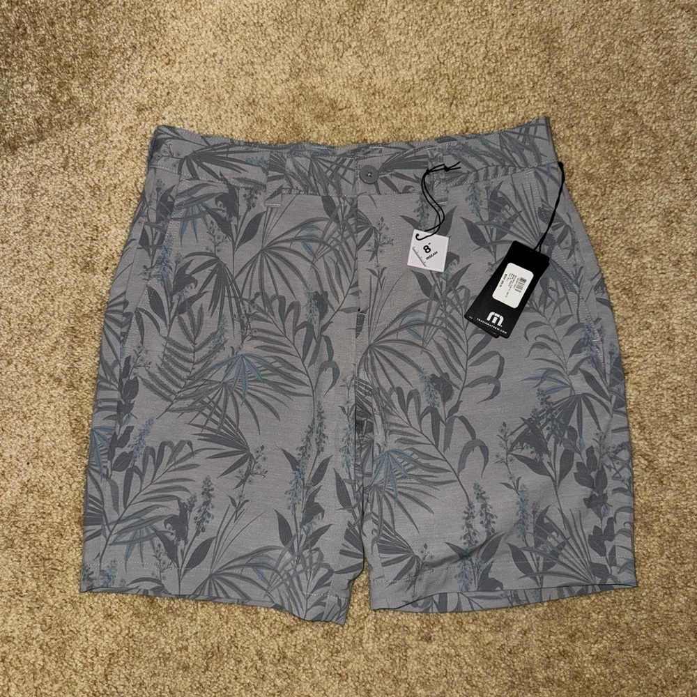 NWT Travis Mathew Coastal Canyon Grey Golf Shorts 30 Waist 8in Inseam